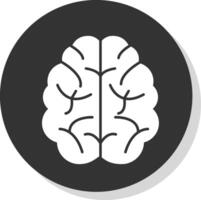 Brain Glyph Grey Circle Icon vector