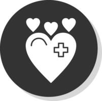 Heart Glyph Grey Circle Icon vector