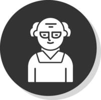 Scientist Glyph Grey Circle Icon vector