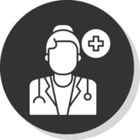 Medical Service Glyph Grey Circle Icon vector