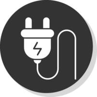 Plug Glyph Grey Circle Icon vector