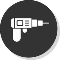 Drilling Machine Glyph Grey Circle Icon vector