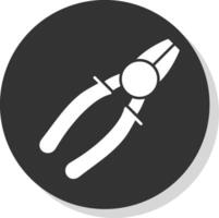 Wire Cutters Glyph Grey Circle Icon vector