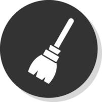Broom Glyph Grey Circle Icon vector