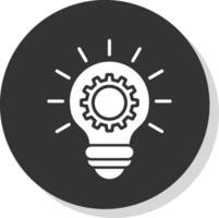 Light Bulb Glyph Grey Circle Icon vector