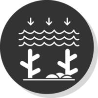 Ocean Acidity Glyph Grey Circle Icon vector