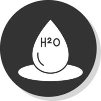 H2O glifo gris circulo icono vector