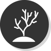 Coral Reef Glyph Grey Circle Icon vector