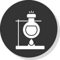 Bunsen Burner Glyph Grey Circle Icon vector