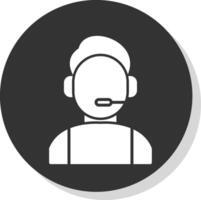 Commentator Glyph Grey Circle Icon vector