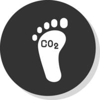 Carbon Footprint Glyph Grey Circle Icon vector