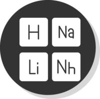 Periodic Table Glyph Grey Circle Icon vector