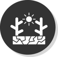 Drought Glyph Grey Circle Icon vector