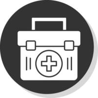 First Aid Kit Glyph Grey Circle Icon vector