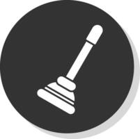 Plunger Glyph Grey Circle Icon vector