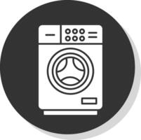 Washing Machine Glyph Grey Circle Icon vector