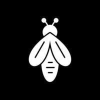Bee Glyph Inverted Icon vector