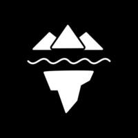 Iceberg Glyph Inverted Icon vector