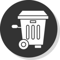 Trash Bin Glyph Grey Circle Icon vector