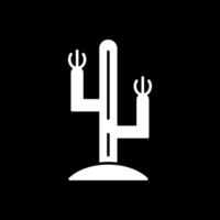 Cactus Glyph Inverted Icon vector