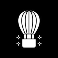 Hot Air Ballon Glyph Inverted Icon vector