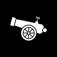 Cannon Glyph Inverted Icon vector