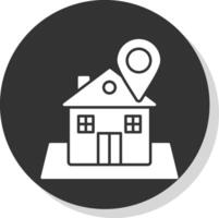 Location Glyph Grey Circle Icon vector