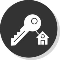 House Key Glyph Grey Circle Icon vector