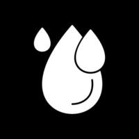 Water Drop Glyph Inverted Icon vector