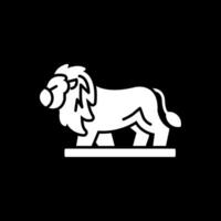 Lion Glyph Inverted Icon vector