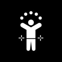 Juggling Ball Glyph Inverted Icon vector