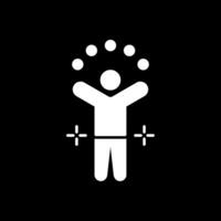 Juggling Ball Glyph Inverted Icon vector