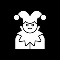 Jester Glyph Inverted Icon vector