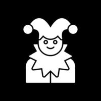 Jester Glyph Inverted Icon vector