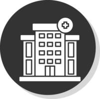 Hospital Glyph Grey Circle Icon vector