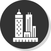 Skyscrapers Glyph Grey Circle Icon vector