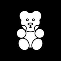 Bear Glyph Inverted Icon vector