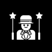 Magician Glyph Inverted Icon vector