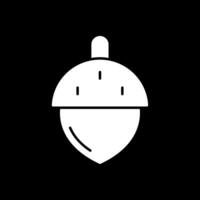 Acorn Glyph Inverted Icon vector