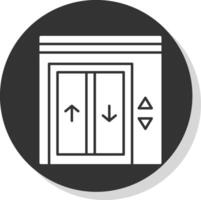 Elevator Glyph Grey Circle Icon vector