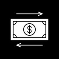 Cash Flow Glyph Inverted Icon vector