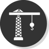 Tower Crane Glyph Grey Circle Icon vector