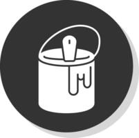 Tin with Paint Glyph Grey Circle Icon vector