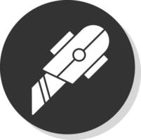 Utility Knife Glyph Grey Circle Icon vector