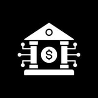 Banking System Glyph Inverted Icon vector