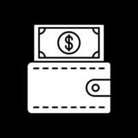 Wallet Glyph Inverted Icon vector