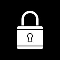 Locked Glyph Inverted Icon vector