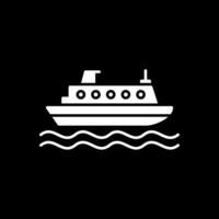 crucero glifo invertido icono vector