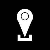 Location Pin Glyph Inverted Icon vector