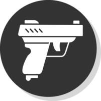 Pistol Glyph Grey Circle Icon vector